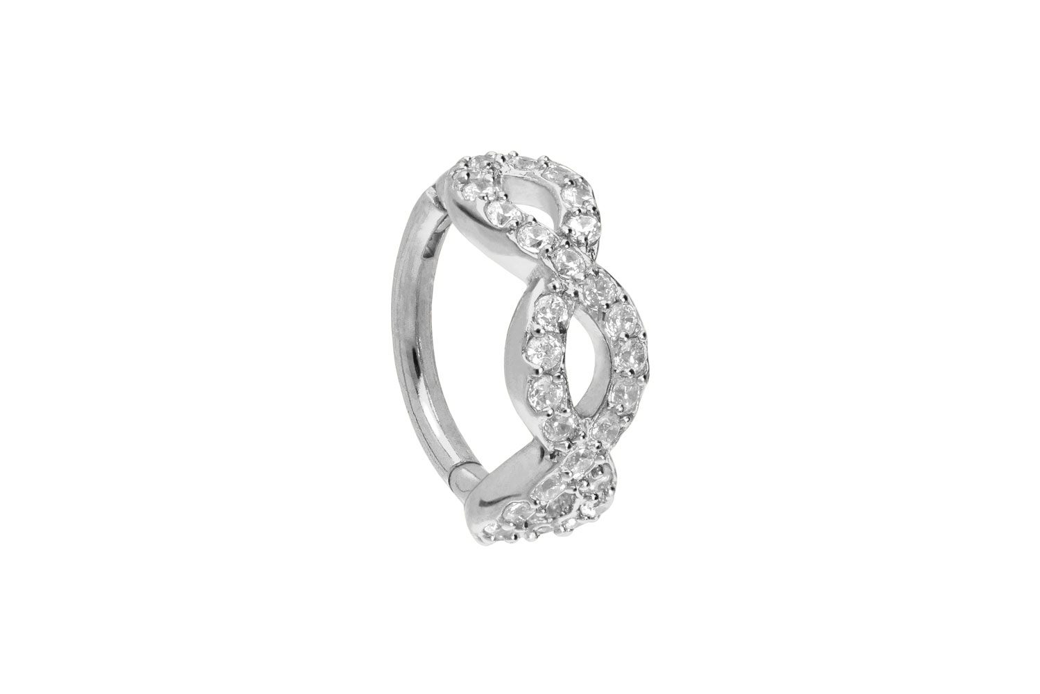 Chirurgenstahl Segmentring Clicker Piercing 3 KRISTALLOVALE
